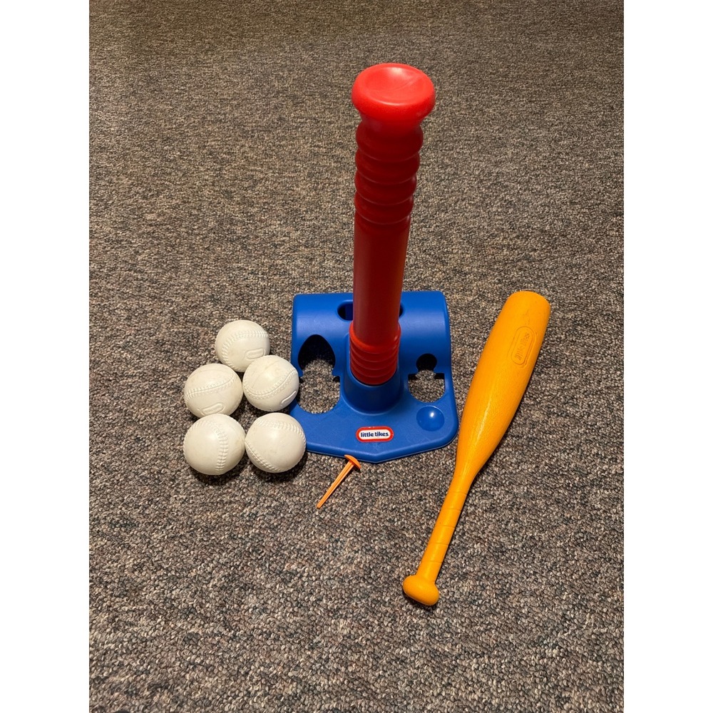 Little Tikes TotSports T-Ball Set Complete Bat Tee 5 Balls Kids Baseball Toy